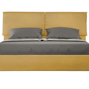 Gestoffeerd Bed 160×190 met lattenbodem microvezel oker Mados Gestoffeerd Bed 160×190 met lattenbodem microvezel oker Mados