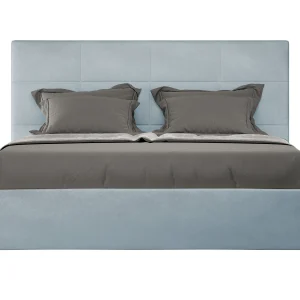 Gestoffeerd Bed 140×200 met lattenbodem microvezel lichtblauw Mika Gestoffeerd Bed 140×200 met lattenbodem microvezel lichtblauw Mika