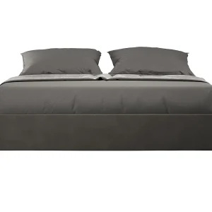 Gestoffeerd Bed 160×200 met lattenbodem microvezel grijs Azelia