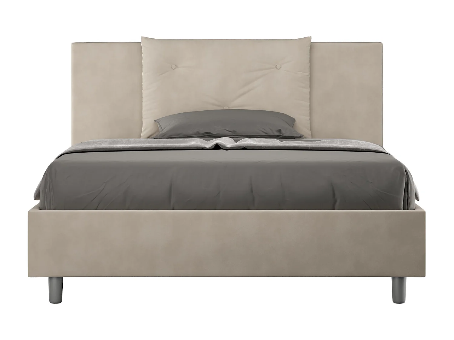 Gestoffeerd Bed 140x210 zonder lattenbodem microvezel zand Appia