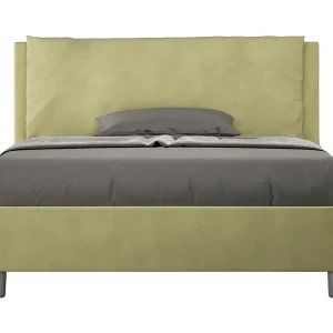Gestoffeerd bed 140×190 met lattenbodem microvezel groen Antea Large