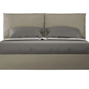 Gestoffeerd Bed 160×200 zonder lattenbodem kunstleer cappuccino Antea