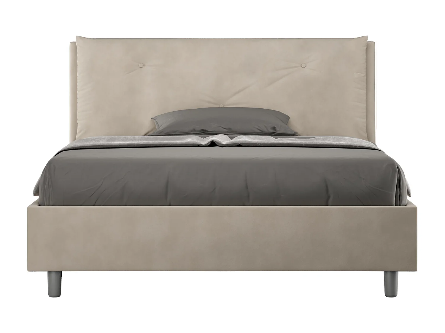 Gestoffeerd Bed 140x190 zonder lattenbodem microvezel zand Appia Large