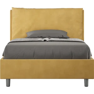 Gestoffeerd Bed 120×200 zonder lattenbodem microvezel oker Antea Large Gestoffeerd Bed 120×200 zonder lattenbodem microvezel oker Antea Large