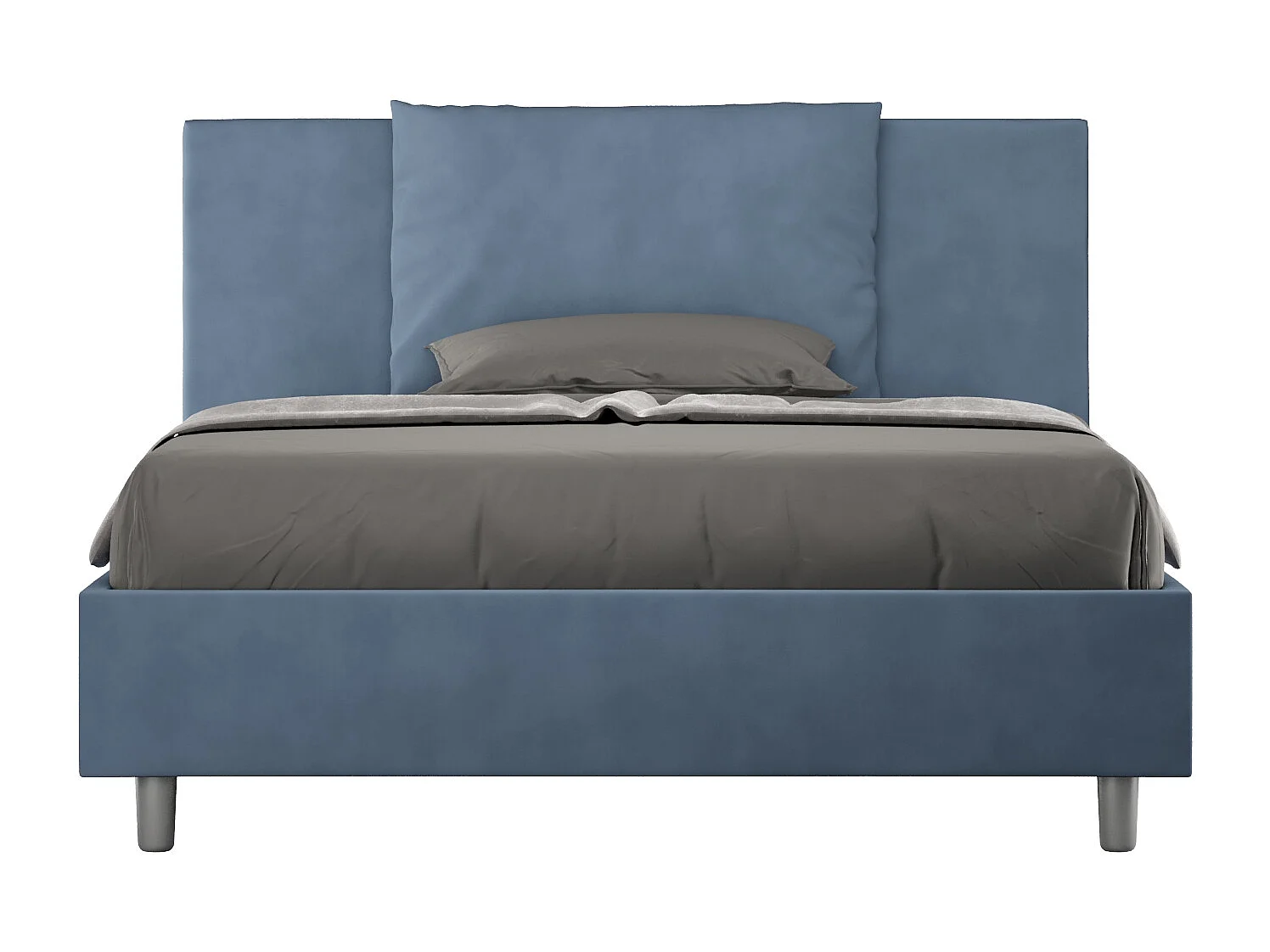 Gestoffeerd Bed 140x190 met lattenbodem microvezel blauw Antea