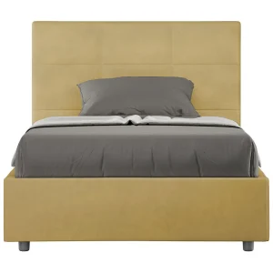 Gestoffeerd Bed 120×210 met opbergruimte microvezel oker Mika Gestoffeerd Bed 120×210 met opbergruimte microvezel oker Mika