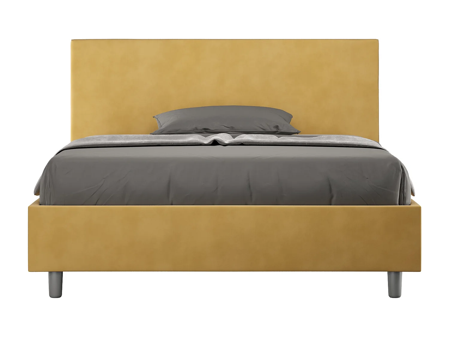 Gestoffeerd Bed 140x190 met opbergruimte microvezel oker Adele