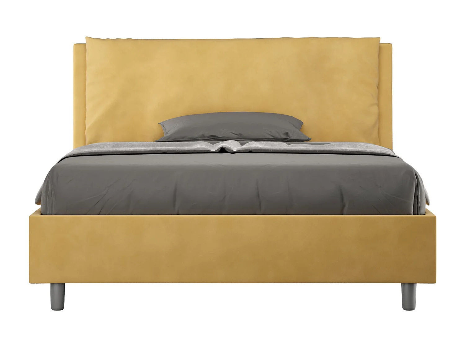 Gestoffeerd bed 140x190 met opbergruimte microvezel oker Antea Large
