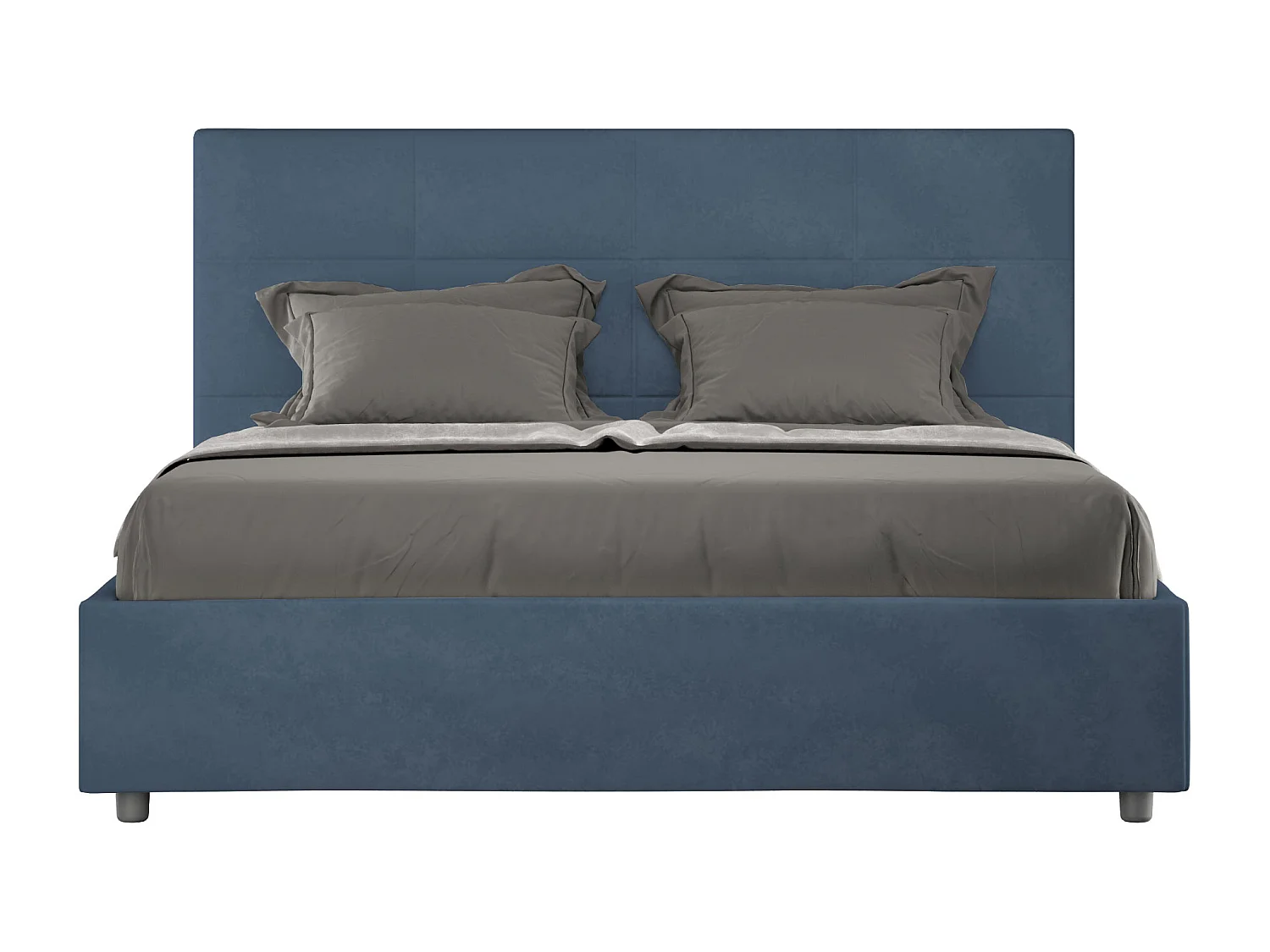 Gestoffeerd Bed 140x190 met opbergruimte microvezel blauw Mika