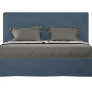 Gestoffeerd Bed 140×200 zonder lattenbodem microvezel blauw Mika Gestoffeerd Bed 140×200 zonder lattenbodem microvezel blauw Mika