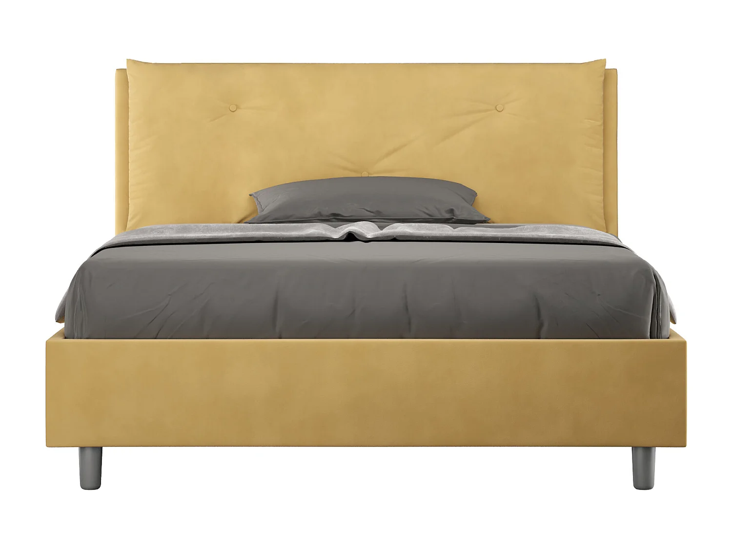 Gestoffeerd bed 140x190 met lattenbodem microvezel oker Appia Large
