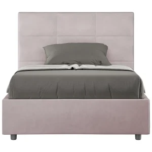 Gestoffeerd Bed 120×190 zonder lattenbodem microvezel lila Mika Gestoffeerd Bed 120×190 zonder lattenbodem microvezel lila Mika