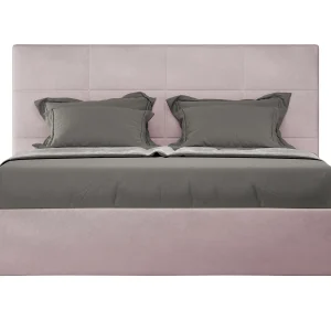 Gestoffeerd Bed 140×190 met lattenbodem microvezel lila Mika Gestoffeerd Bed 140×190 met lattenbodem microvezel lila Mika
