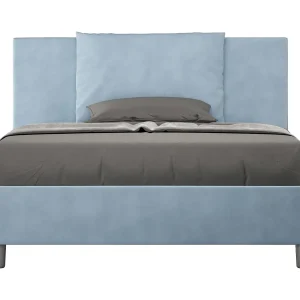 Gestoffeerd Bed 140×210 met lattenbodem microvezel lichtblauw Antea Gestoffeerd Bed 140×210 met lattenbodem microvezel lichtblauw Antea