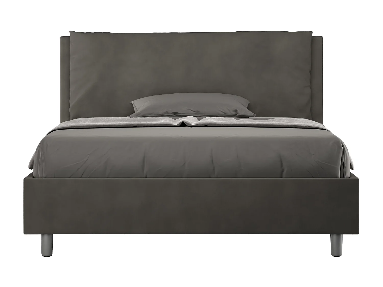 Gestoffeerd bed 140x190 met lattenbodem microvezel grijs Antea Large