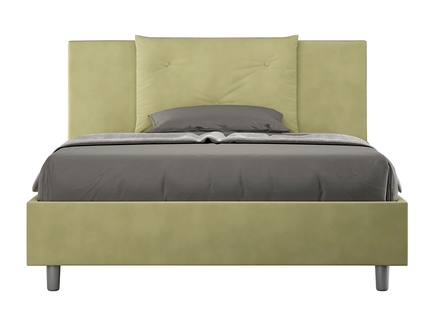 Gestoffeerd Bed 140x210 zonder lattenbodem microvezel groen Appia