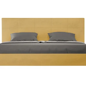 Gestoffeerd Bed 200×210 zonder lattenbodem microvezel oker Mika