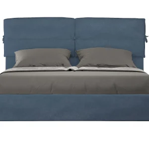 Gestoffeerd Bed 160×190 zonder lattenbodem microvezel blauw Nandy Gestoffeerd Bed 160×190 zonder lattenbodem microvezel blauw Nandy