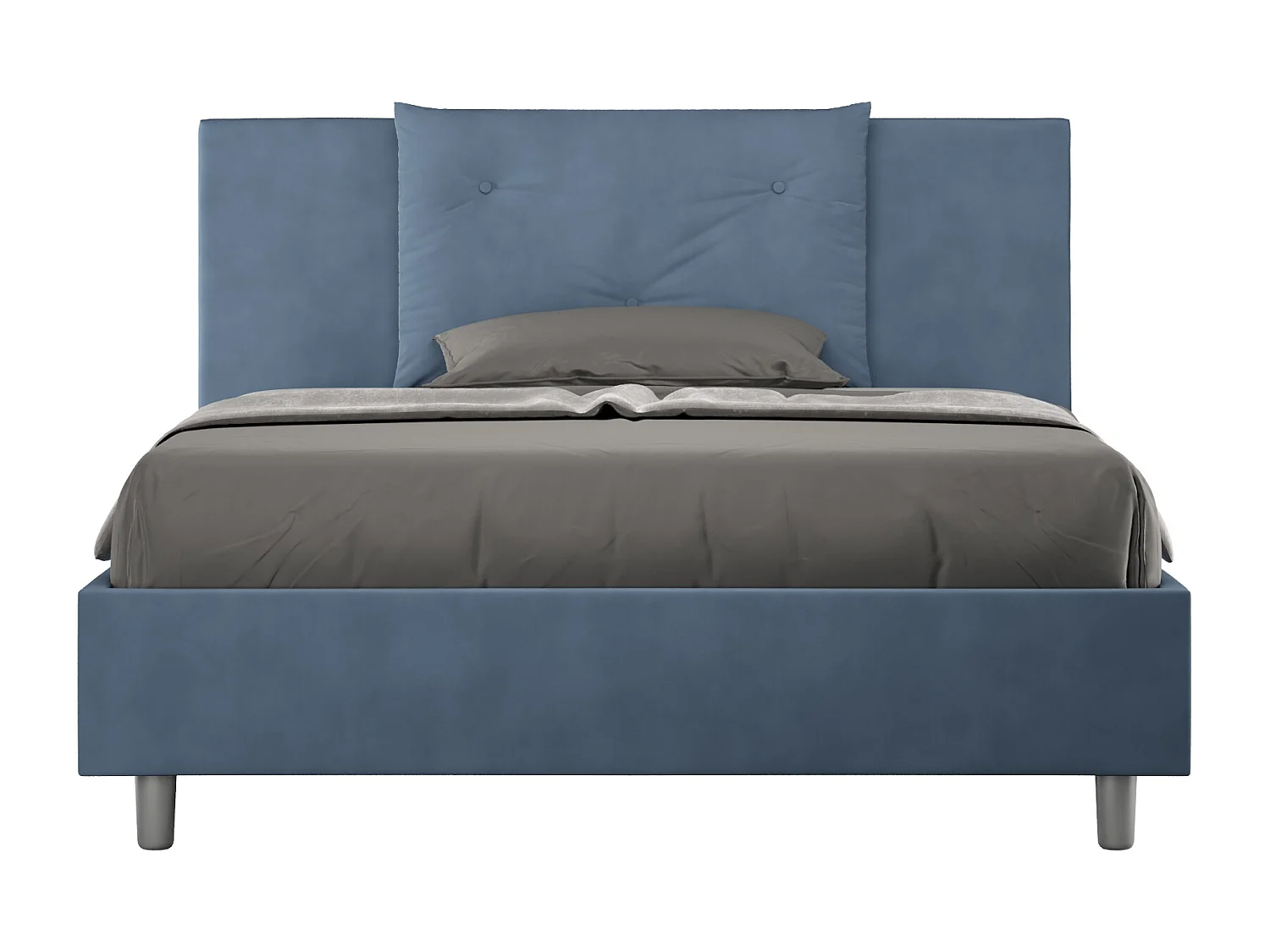 Gestoffeerd Bed 140x200 zonder lattenbodem microvezel blauw Appia