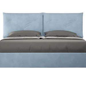 Gestoffeerd Bed 160×190 met lattenbodem microvezel lichtblauw Appia Gestoffeerd Bed 160×190 met lattenbodem microvezel lichtblauw Appia