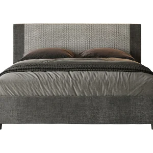 Gestoffeerd bed 160×200 met opbergruimte stof Labirinto 02 grijs Rosal
