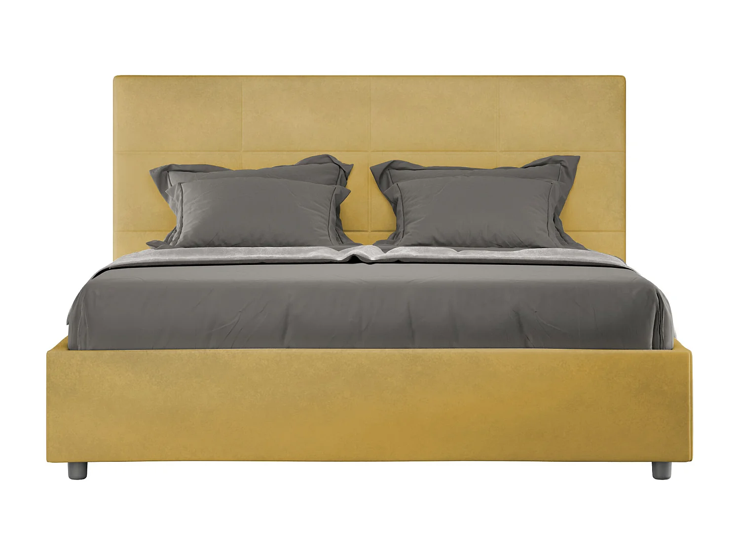 Gestoffeerd Bed 140x190 met opbergruimte microvezel oker Mika