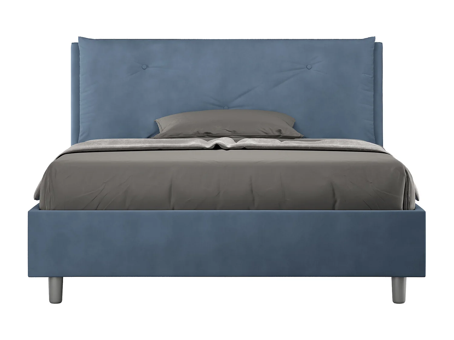 Gestoffeerd bed 140x200 met opbergruimte microvezel blauw Appia Large