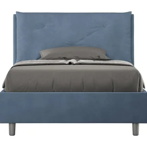 Gestoffeerd bed 120×210 met opbergruimte microvezel blauw Appia Large Gestoffeerd bed 120×210 met opbergruimte microvezel blauw Appia Large