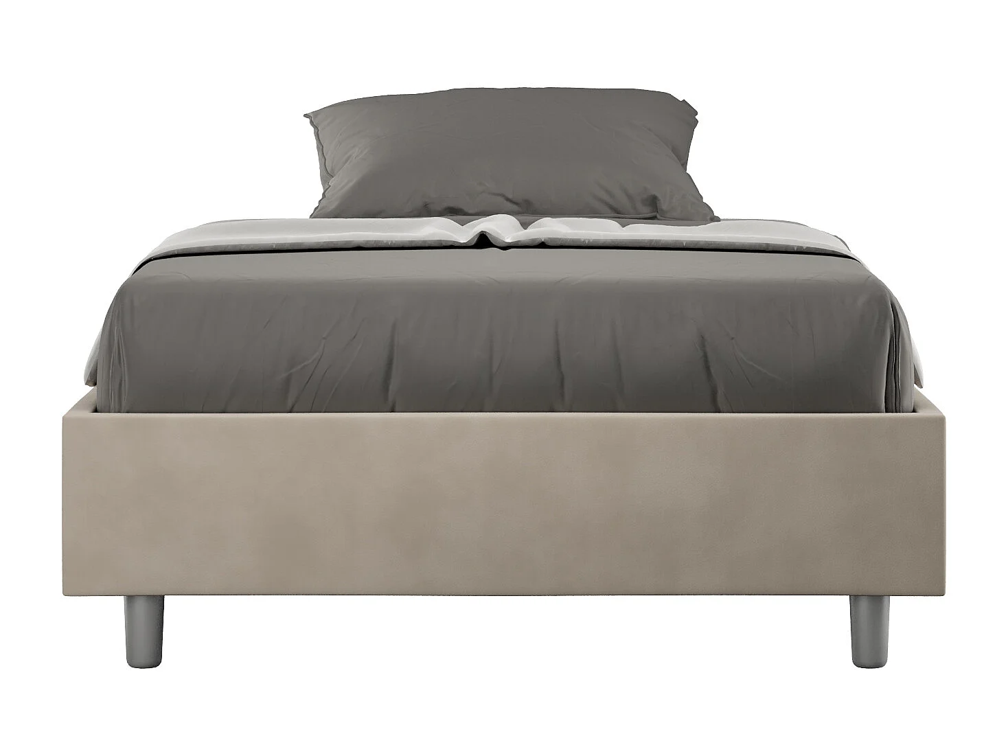 Gestoffeerd Bed 140x210 met opbergruimte microvezel zand Azelia
