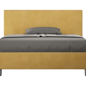 Gestoffeerd Bed 140×200 met opbergruimte microvezel oker Adele Gestoffeerd Bed 140×200 met opbergruimte microvezel oker Adele