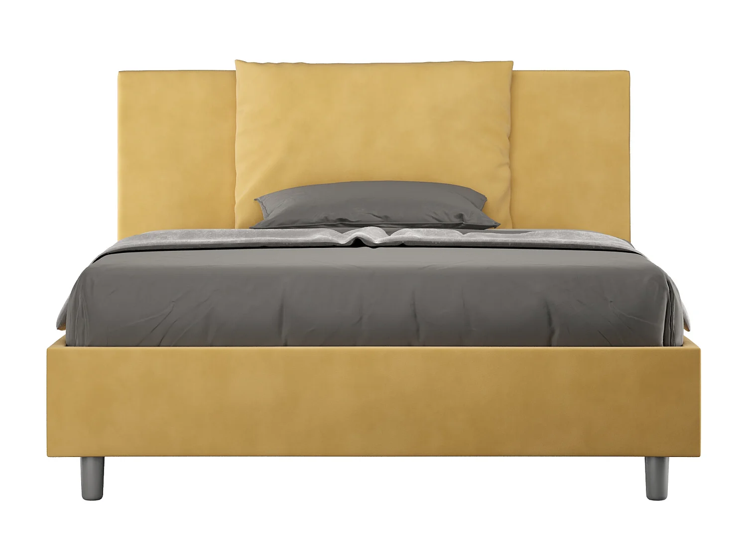 Gestoffeerd Bed 140x190 met opbergruimte microvezel oker Antea