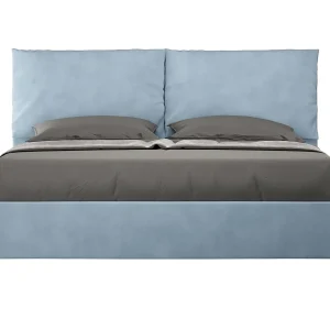 Gestoffeerd Bed 160×200 met opbergruimte microvezel lichtblauw Antea