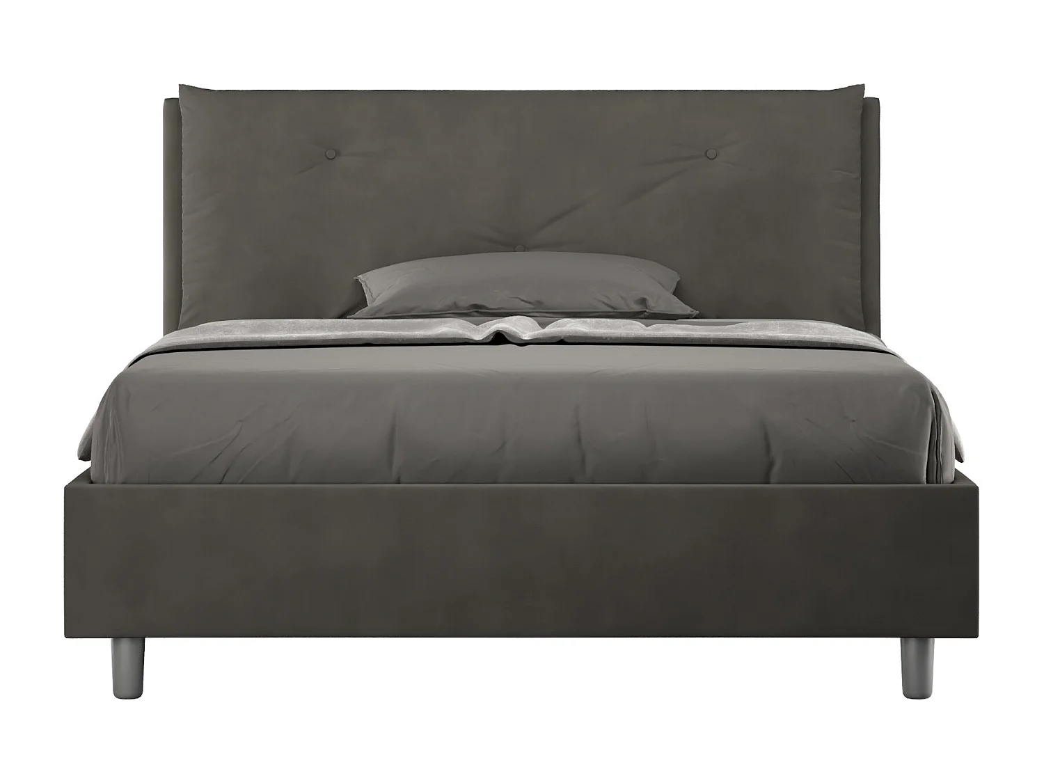 Gestoffeerd bed 140x200 met opbergruimte microvezel grijs Appia Large