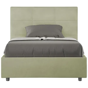 Gestoffeerd Bed 120×210 met opbergruimte microvezel groen Mika Gestoffeerd Bed 120×210 met opbergruimte microvezel groen Mika