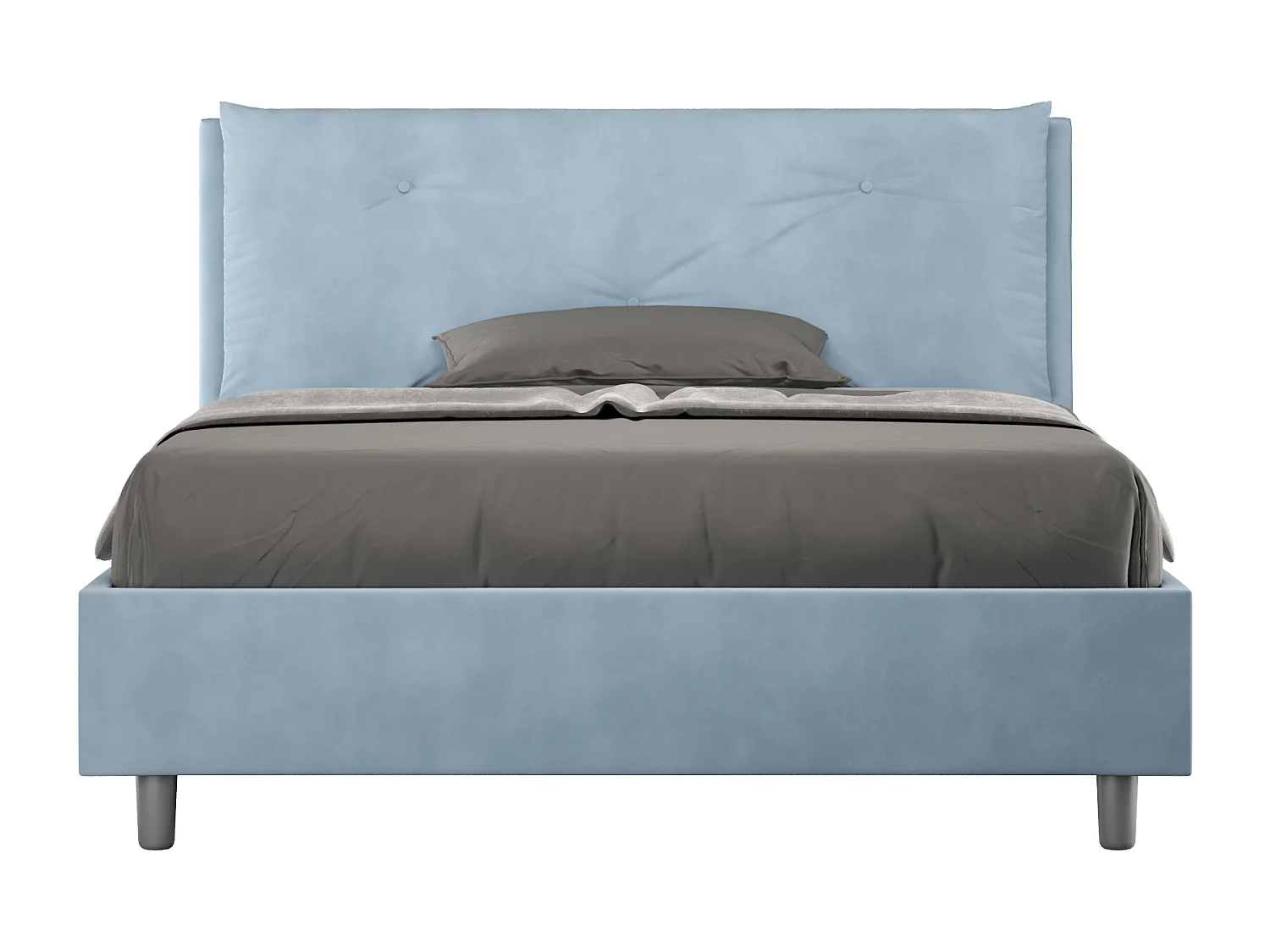 Gestoffeerd bed 140x190 met opbergruimte microvezel lichtblauw Appia Large