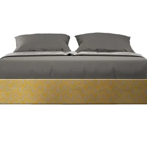 Gestoffeerd Bed 160×200 met opbergruimte stof Era 06 geel Azelia