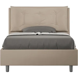 Gestoffeerd Bed 120×210 zonder lattenbodem kunstleer taupe Annalisa Large Gestoffeerd Bed 120×210 zonder lattenbodem kunstleer taupe Annalisa Large