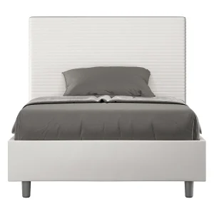 Gestoffeerd bed 120×190 met opbergruimte kunstleer wit Focus Gestoffeerd bed 120×190 met opbergruimte kunstleer wit Focus