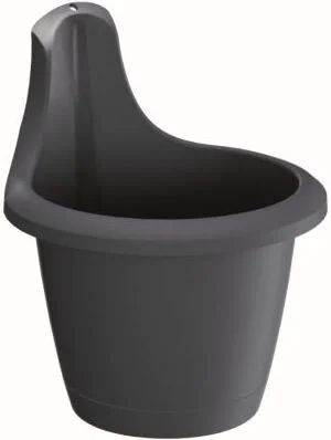 Intratuin hangpot Hook antraciet D 20 H 24 cm