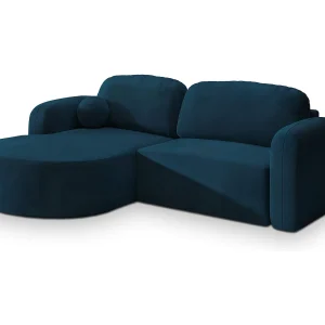 Hoekbank AMILIA van fluweel met slaapfunctie Blau Hoekbank AMILIA van fluweel met slaapfunctie Blau