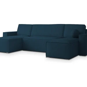 Hoekbank PESANO van fluweel met slaapfunctie Blau Hoekbank PESANO van fluweel met slaapfunctie Blau