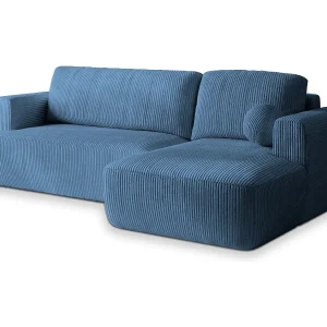 Hoekbank SENTI van fluweel met slaapfunctie Blau Hoekbank SENTI van fluweel met slaapfunctie Blau