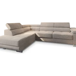 Hoekbank APIRO van fluweel met slaapfunctie Beige Hoekbank APIRO van fluweel met slaapfunctie Beige