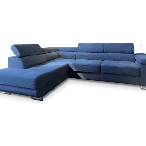 Hoekbank APIRO van fluweel met slaapfunctie Blau Hoekbank APIRO van fluweel met slaapfunctie Blau