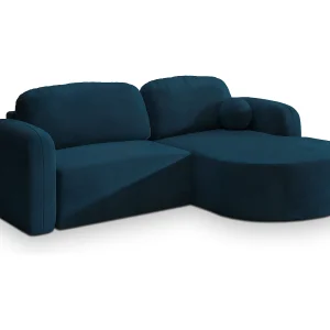 Hoekbank AMILIA van fluweel met slaapfunctie Blau Hoekbank AMILIA van fluweel met slaapfunctie Blau