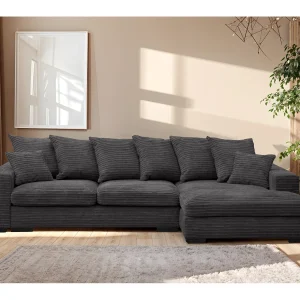 Hoekbank met slaapfunctie en bedstee, Bank L-vorm, Bank L-vorm Gabon stof Zoom Graphite Rechts Hoekbank met slaapfunctie en bedstee, Bank L-vorm, Bank L-vorm Gabon stof Zoom Graphite Rechts