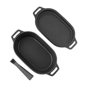 Gietijzeren Pan SucceBuy 3,31 L, Geglazuurde Pan met Deksel en Twee Handvatten, Robuust en Duurzaam, voor Inductieovens tot 260 °C, Zwart Gietijzeren Pan SucceBuy 3,31 L, Geglazuurde Pan met Deksel en Twee Handvatten, Robuust en Duurzaam, voor Inductieovens tot 260 °C, Zwart
