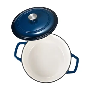 Gietijzeren Pan SucceBuy 5,68 L, Geglazuurde Pan met Deksel en Twee Handvatten, Robuust en Duurzaam, voor Inductieovens tot 260 °C, Blauw Gietijzeren Pan SucceBuy 5,68 L, Geglazuurde Pan met Deksel en Twee Handvatten, Robuust en Duurzaam, voor Inductieovens tot 260 °C, Blauw