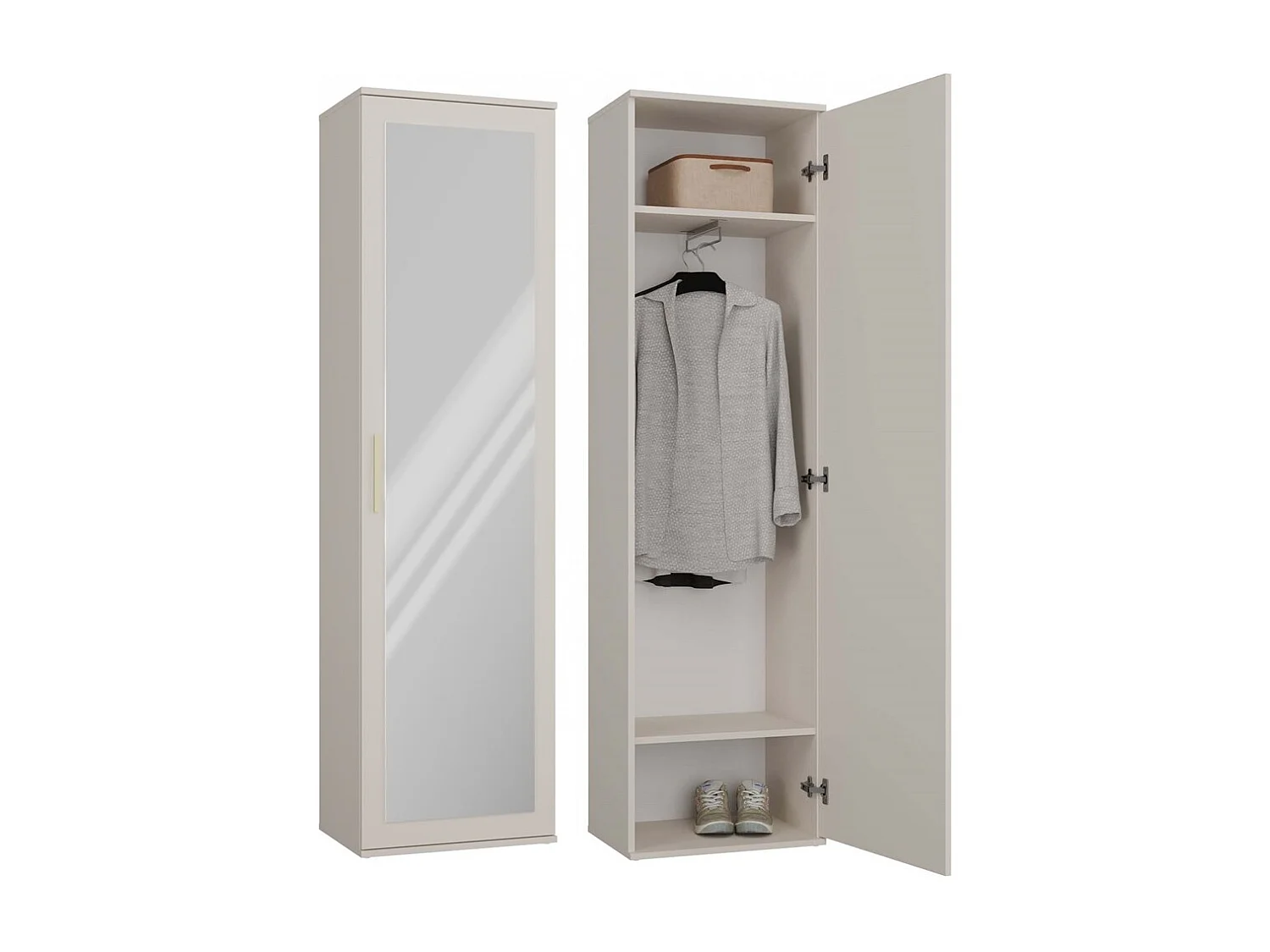 Halmeubel - Hal kast creme - 50x35x180cm