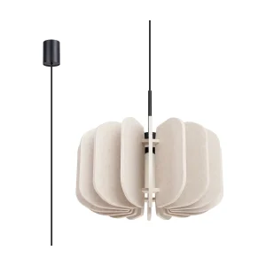 Hanglamp Mula modern van  – 1 lichtbronnen – L.45 x H.146 cm – beige/zwart